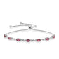 Pulsera de Plata con Rubelita de Cruzeiro y Topacio Blanco