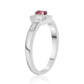 Anillo de Plata con Rubelita de Cruzeiro y Topacio Blanco