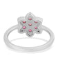 Anillo de Plata con Rubelita de Cruzeiro y Topacio Blanco