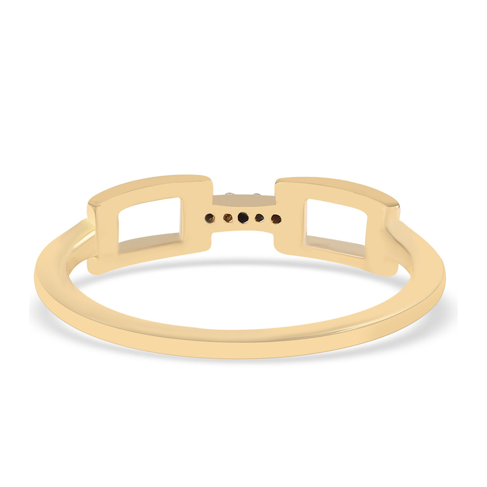 Anillo de Plata Bañada en Oro con Diamante Azul