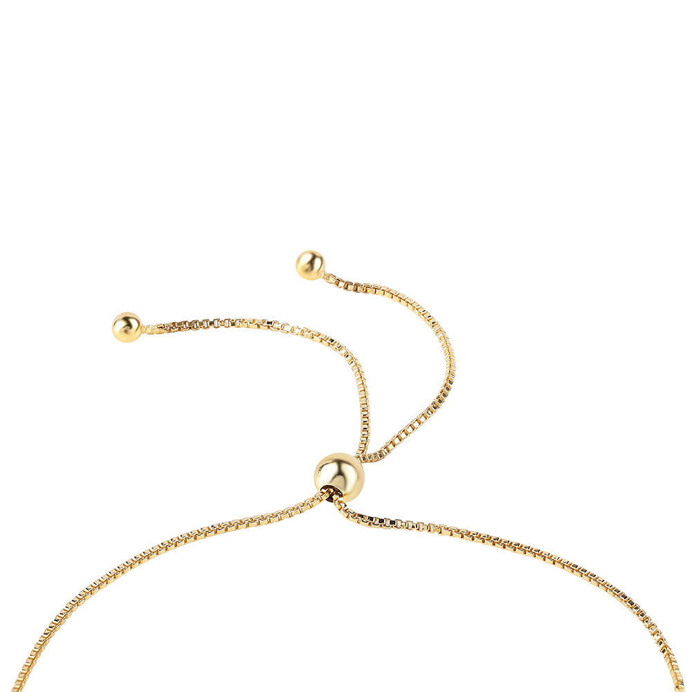 Pulsera de Plata Bañada en Oro con Granate Barton y Topacio Blanco