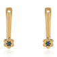 Pendientes de Plata Bañada en Oro con Diamante Azul