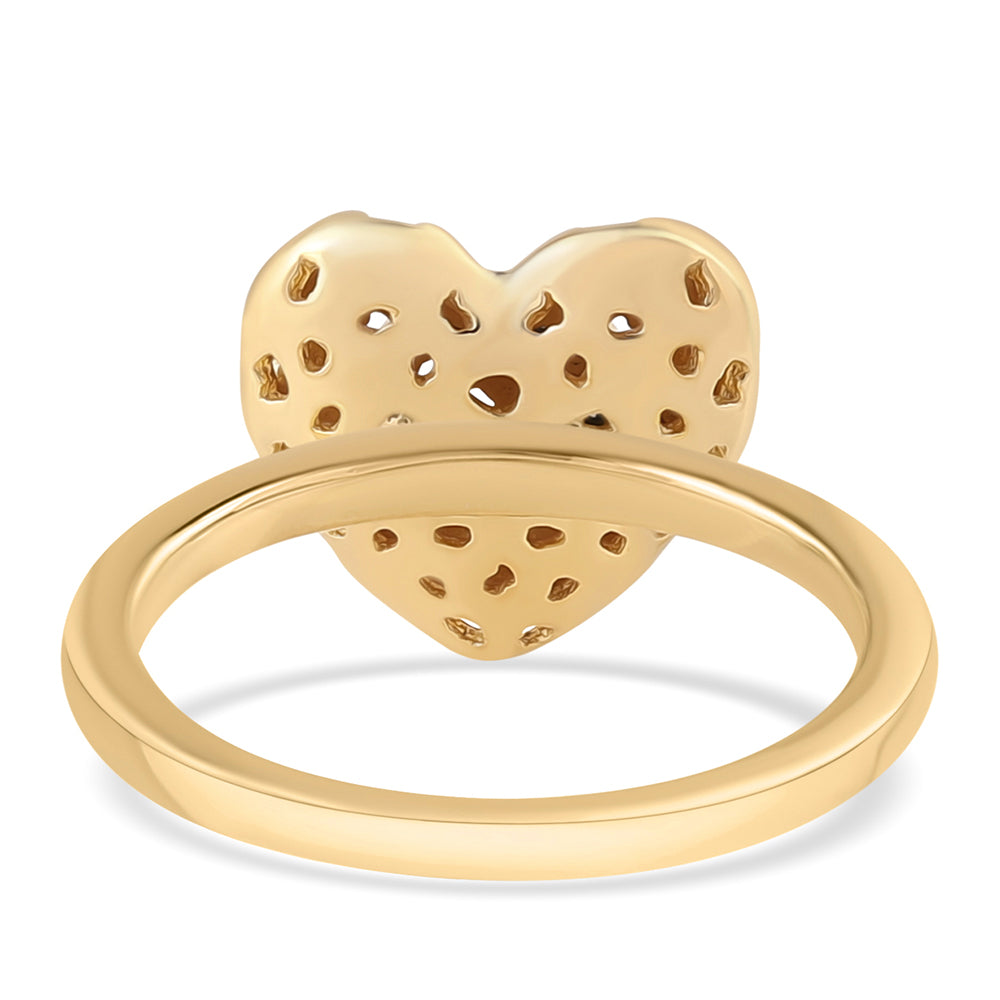 Anillo de Plata Bañada en Oro con Diamante Azul 3 