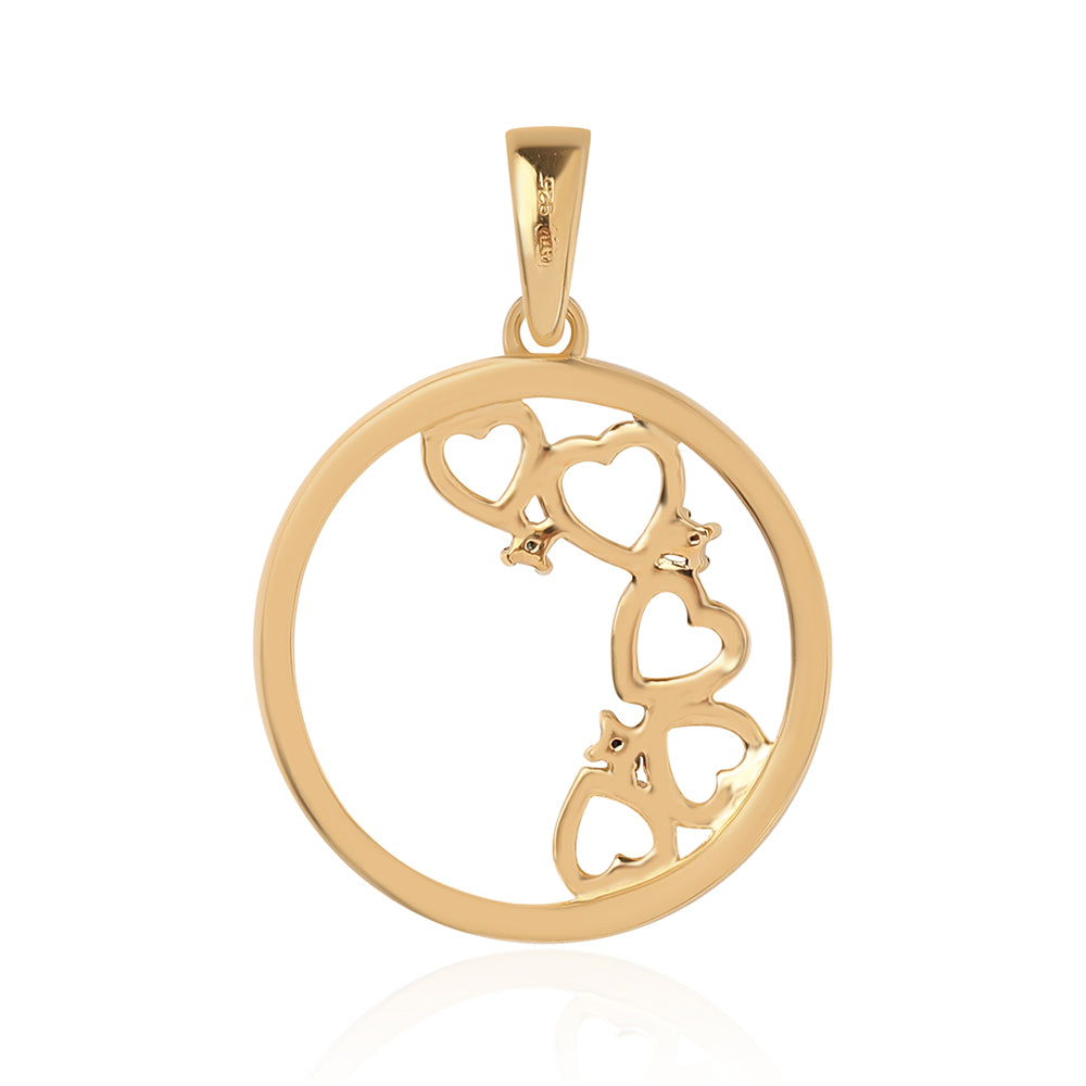 Colgante de Plata Bañada en Oro con Diamante Azul 3 