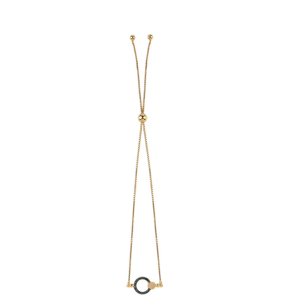 Pulsera de Plata Bañada en Oro con Diamante Azul 3 