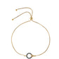 Pulsera de Plata Bañada en Oro con Diamante Azul