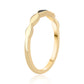 Anillo de Plata Bañada en Oro con Diamante Azul