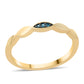 Anillo de Plata Bañada en Oro con Diamante Azul