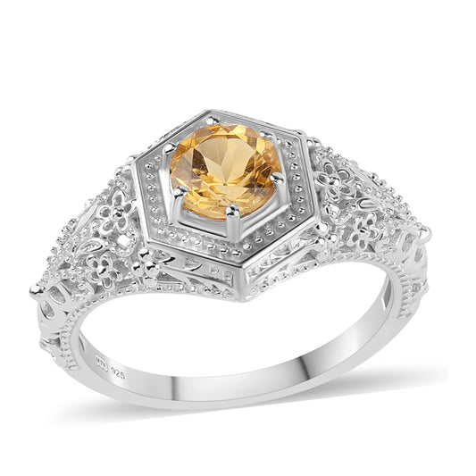 Anillo de Plata con Citrino