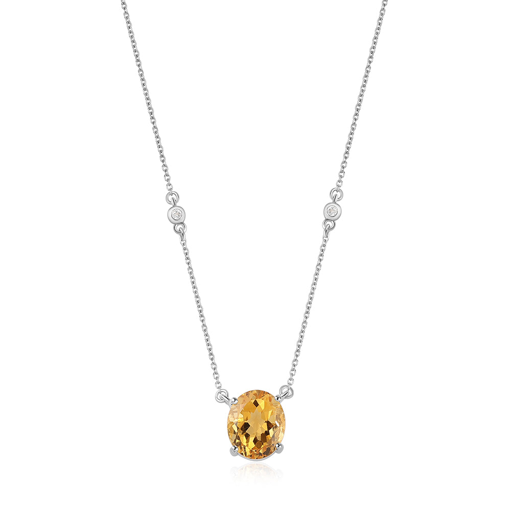 Collar de Plata con Citrino y Topacio Blanco 1 