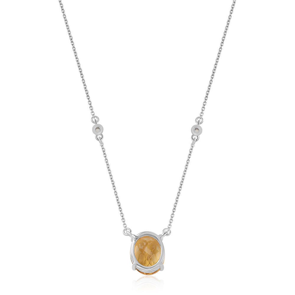 Collar de Plata con Citrino y Topacio Blanco 3 