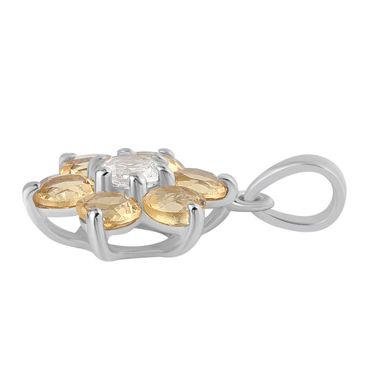 Colgante de Plata con Citrino y Topacio Blanco
