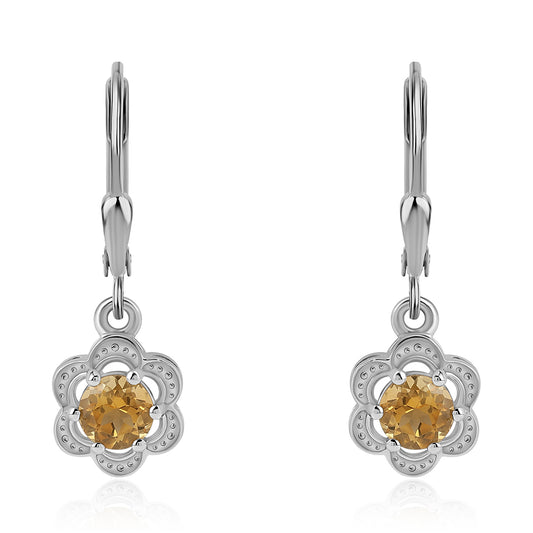 Pendientes de Plata con Citrino