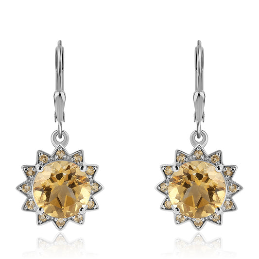 Pendientes de Plata con Citrino