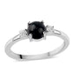 Anillo de Plata con Ópalo negro medianoche Lega Dembi de Ëtiopía y Topacio Blanco