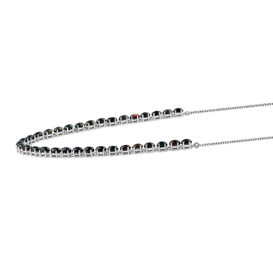 Collar de Plata con Ópalo negro medianoche Lega Dembi de Ëtiopía