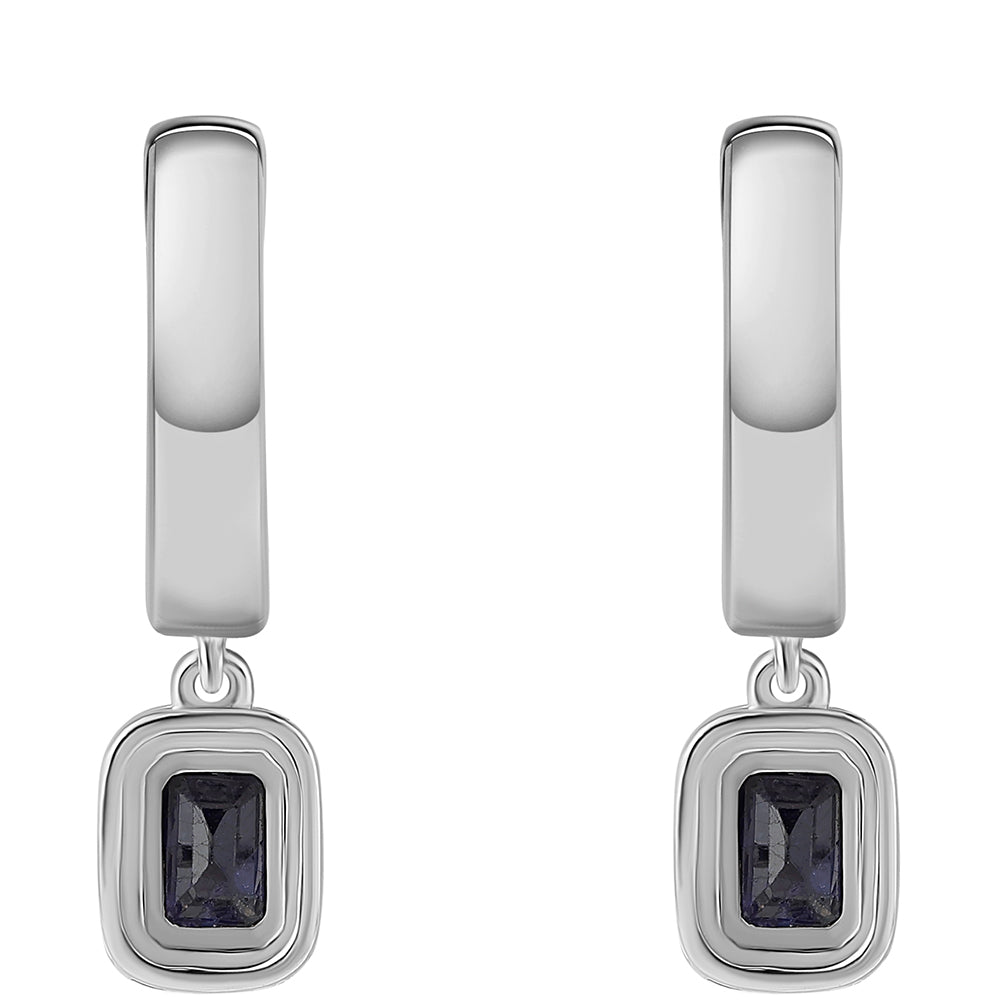 Pendientes de Plata con Zafiro Azul Australiano