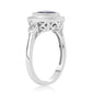 Anillo de Plata con Zafiro Azul Australiano y Topacio Blanco