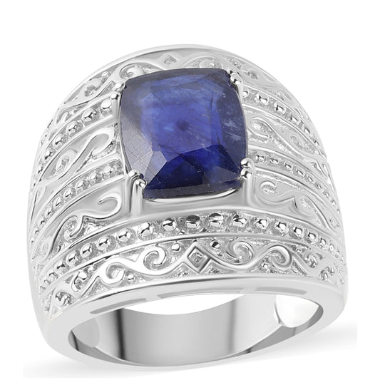 Anillo de Plata con Zafiro Azul Australiano