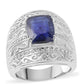 Anillo de Plata con Zafiro Azul Australiano