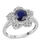 Anillo de Plata con Zafiro Azul Australiano y Topacio Blanco