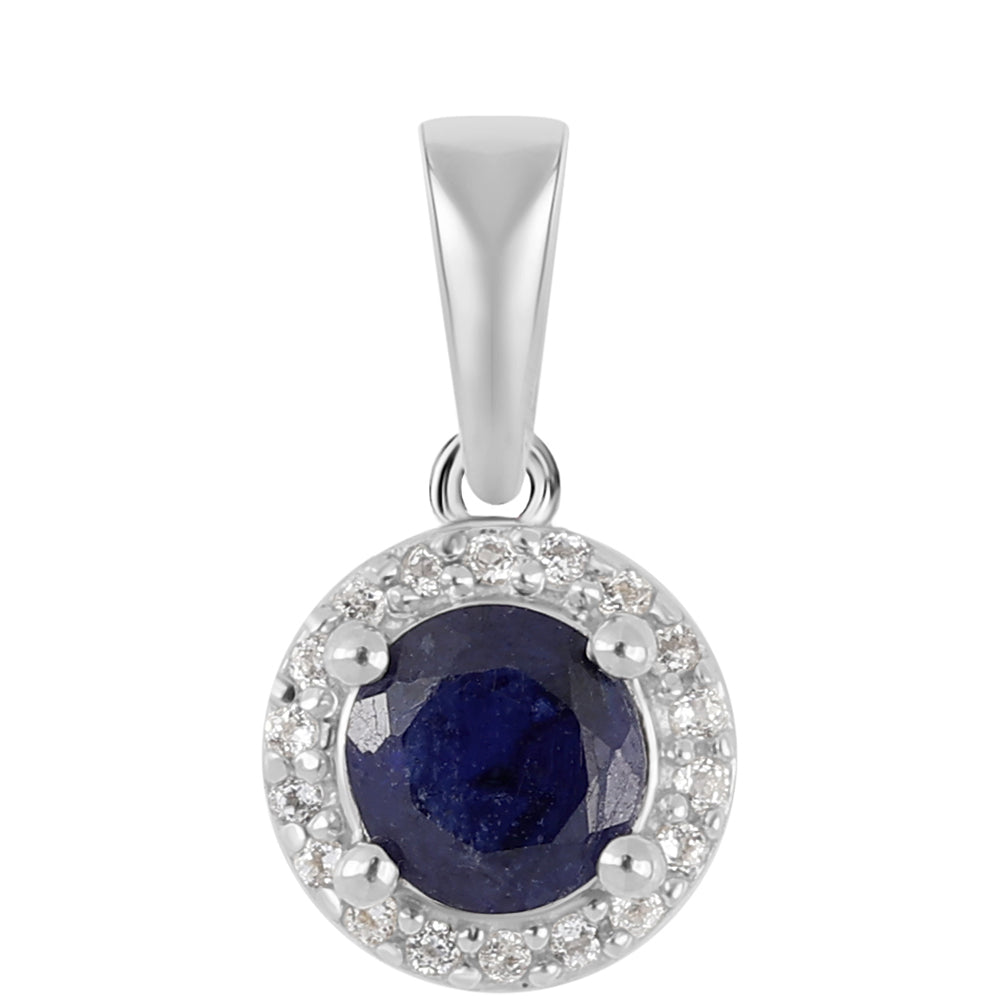 Colgante de Plata con Zafiro Azul Australiano y Topacio Blanco 1 