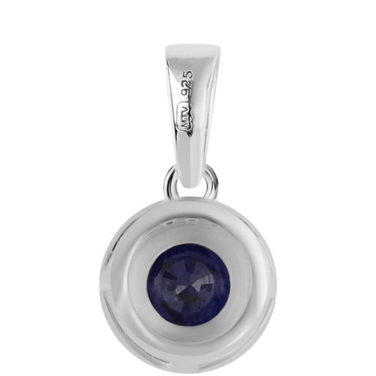 Colgante de Plata con Zafiro Azul Australiano y Topacio Blanco