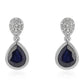 Pendientes de Plata con Zafiro Azul Australiano y Topacio Blanco