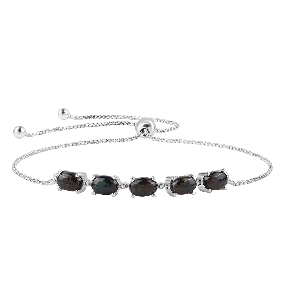 Pulsera de Plata con Ópalo negro medianoche Lega Dembi de Ëtiopía 1 