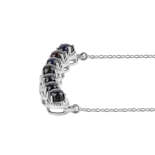 Collar de Plata con Ópalo negro medianoche Lega Dembi de Ëtiopía