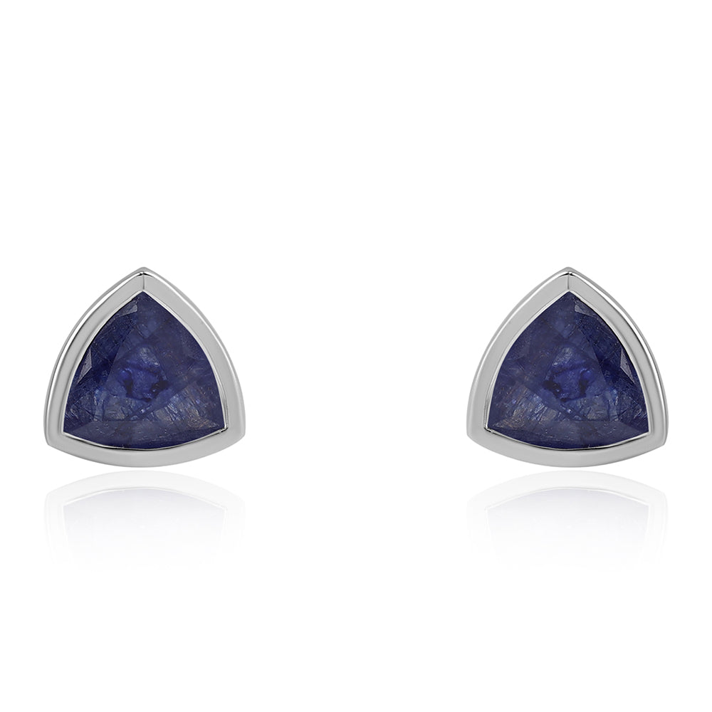 Pendientes de Plata con Zafiro Azul Australiano 2 