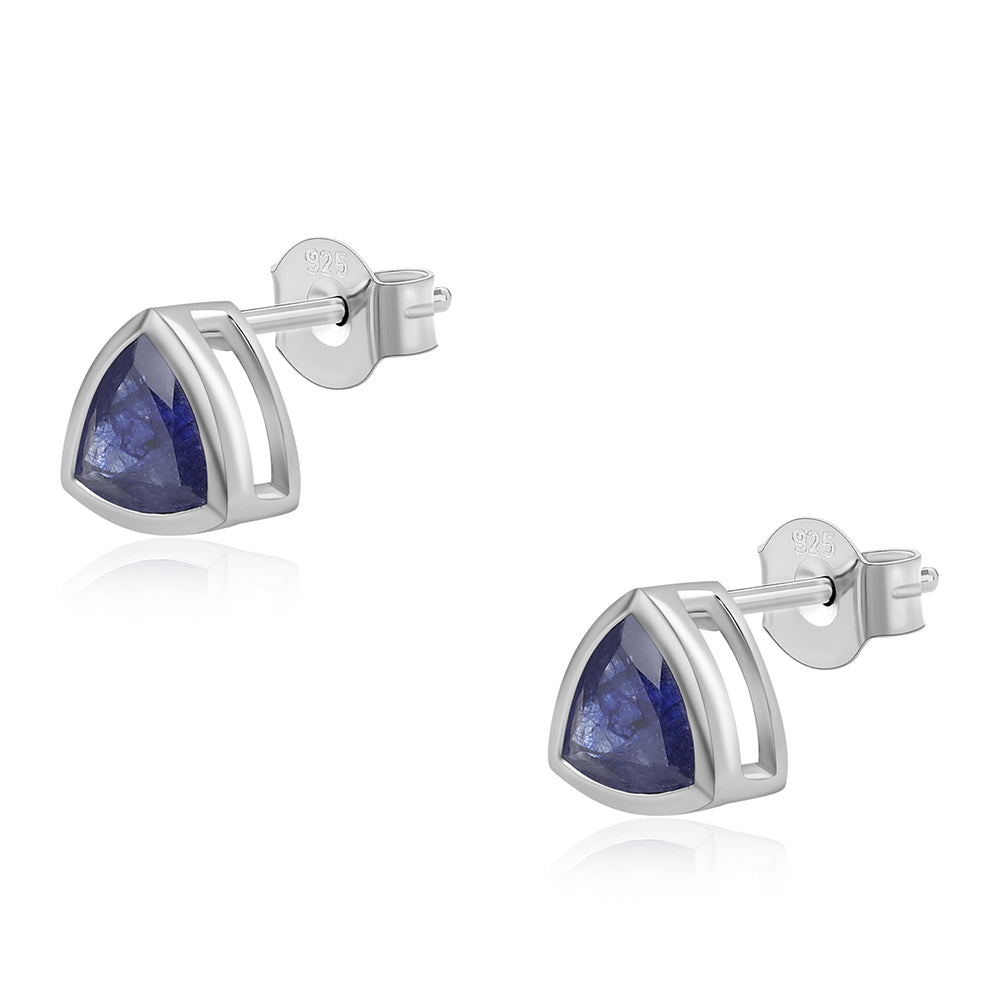 Pendientes de Plata con Zafiro Azul Australiano 1 