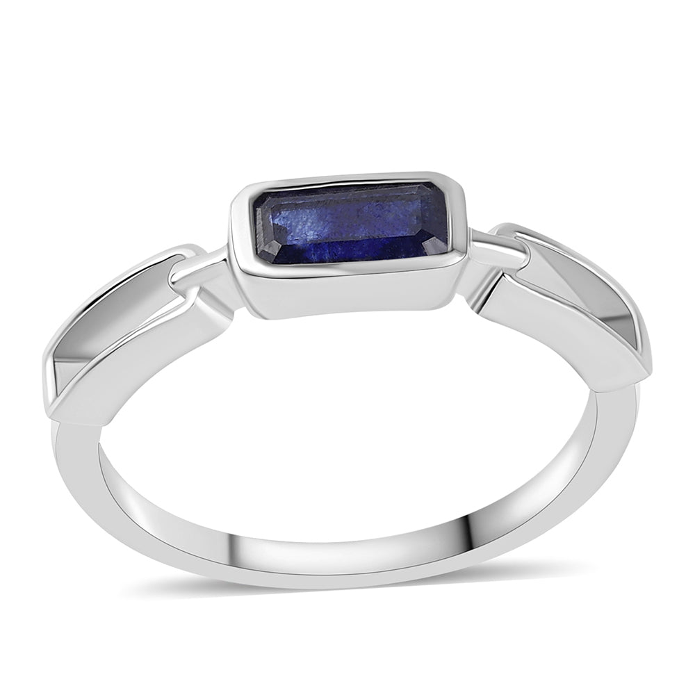 Anillo de Plata con Zafiro Azul Australiano 1 