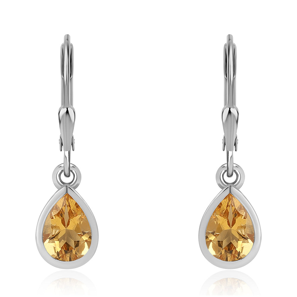 Pendientes de Plata con Citrino