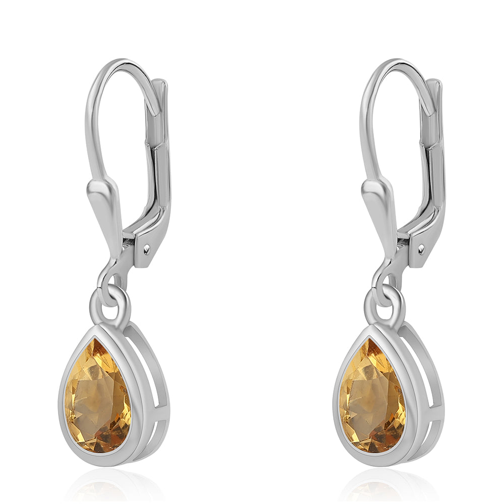 Pendientes de Plata con Citrino 2 