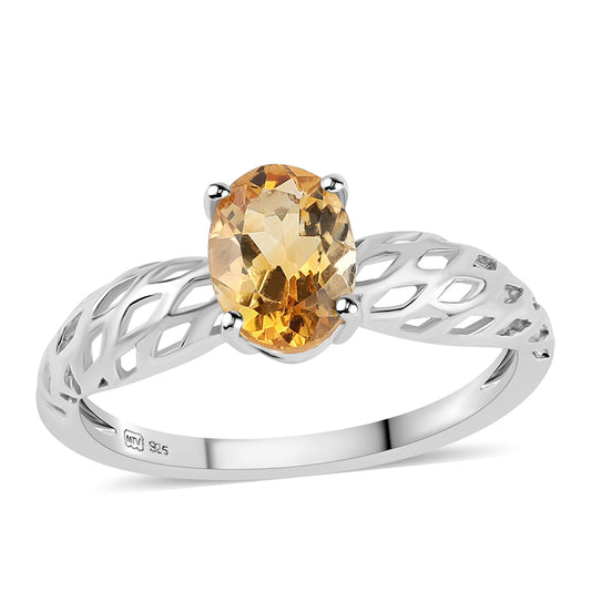 Anillo de Plata con Citrino