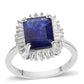 Anillo de Plata con Zafiro Azul Australiano y Topacio Blanco