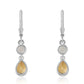 Pendientes de Plata con Citrino y Topacio Blanco