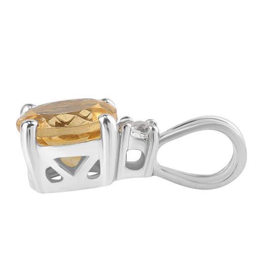 Colgante de Plata con Citrino y Topacio Blanco