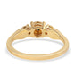 Anillo de Plata Bañada en Oro con Diamante Verde