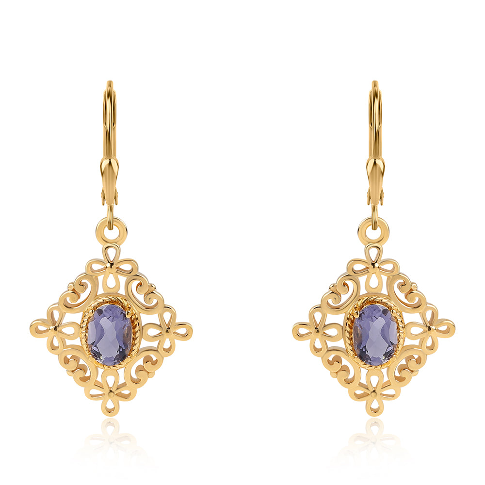 Pendientes de Plata Bañada en Oro con Lolita