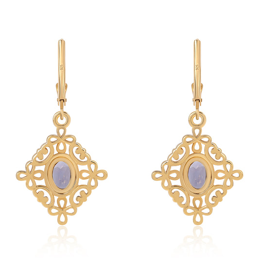 Pendientes de Plata Bañada en Oro con Lolita