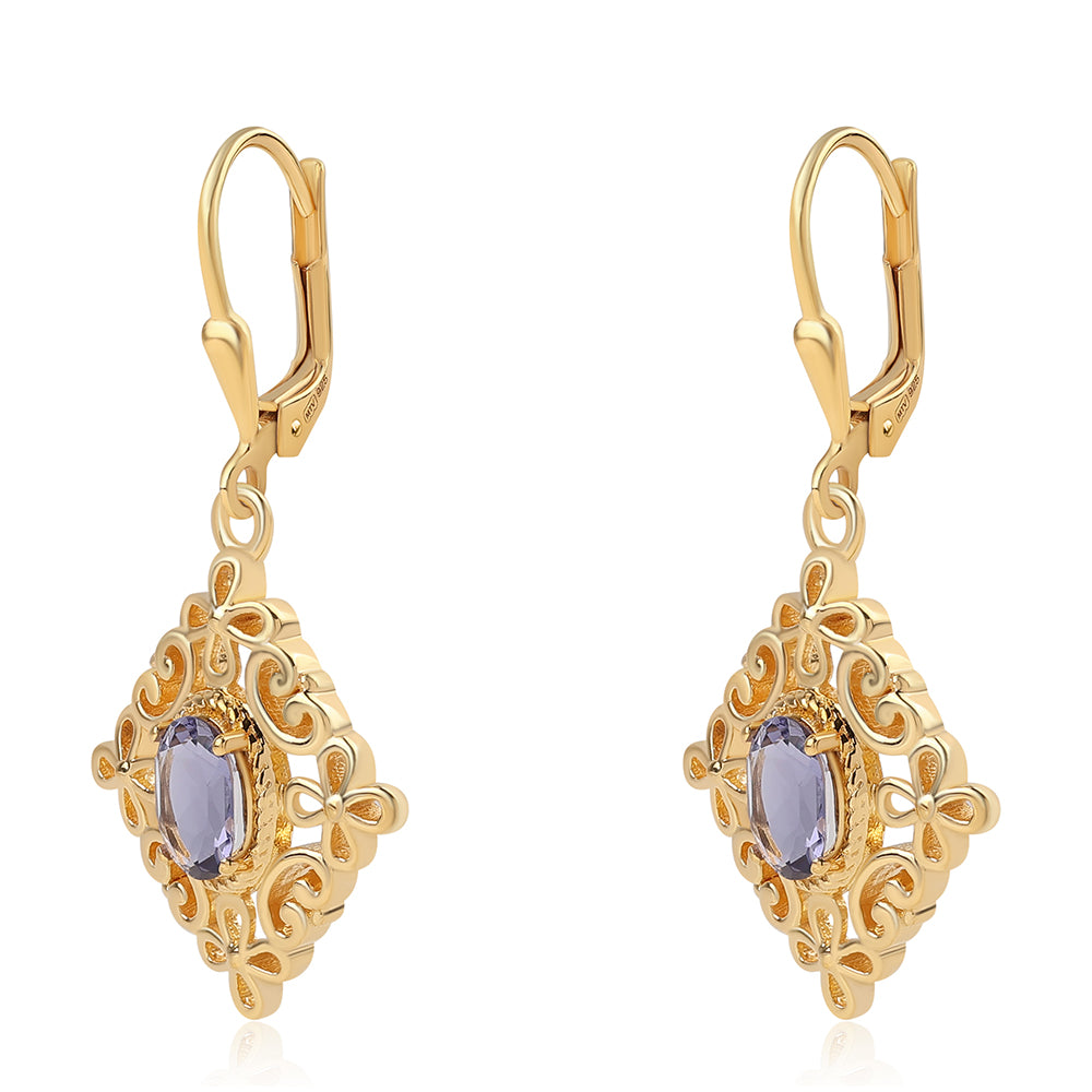 Pendientes de Plata Bañada en Oro con Lolita 3 