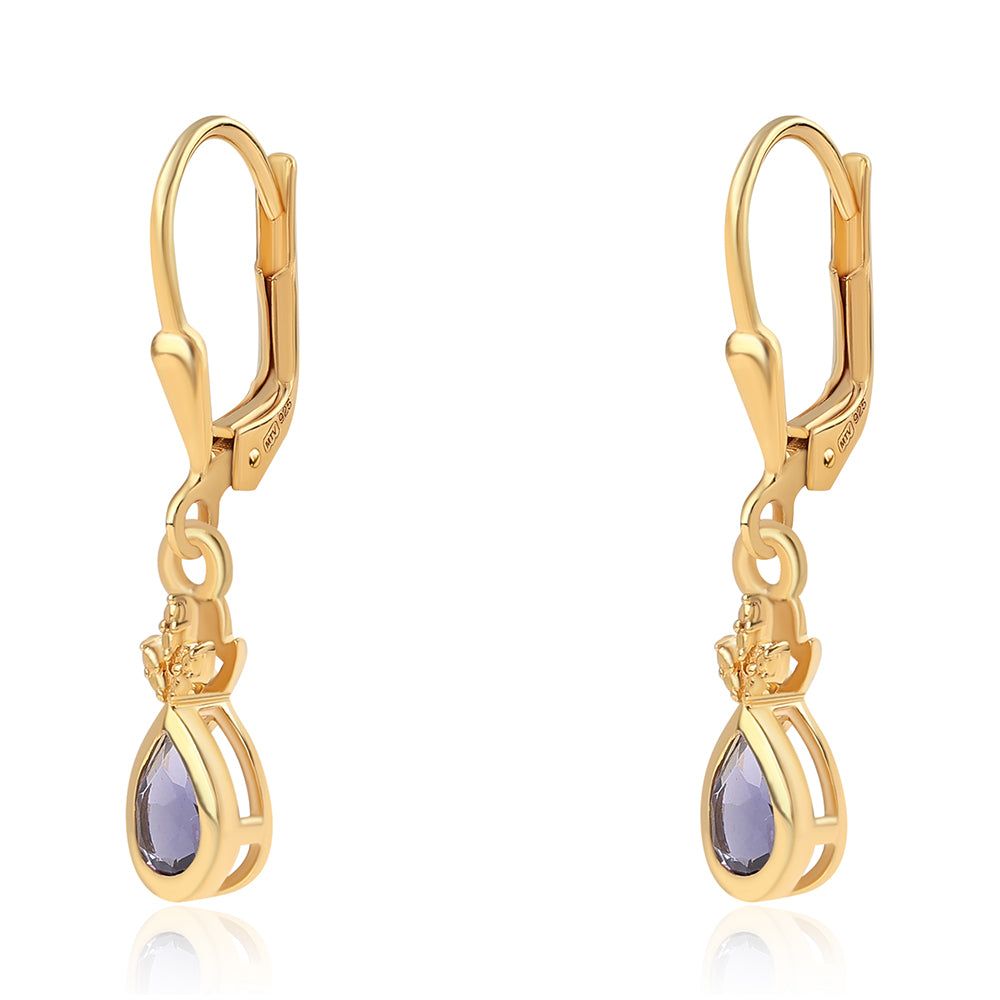 Pendientes de Plata Bañada en Oro con Lolita 3 