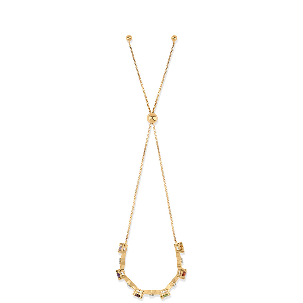 Pulsera de Plata Bañada en Oro con Amatista Rosa de Francia y Citrino 2 