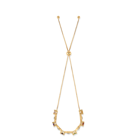 Pulsera de Plata Bañada en Oro con Amatista Rosa de Francia y Citrino