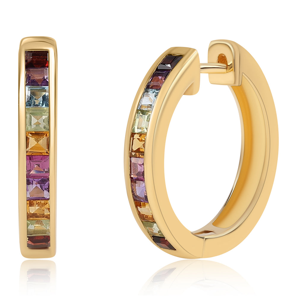 Pendientes de Plata Bañada en Oro con Amatista de Africa y Peridoto 1 