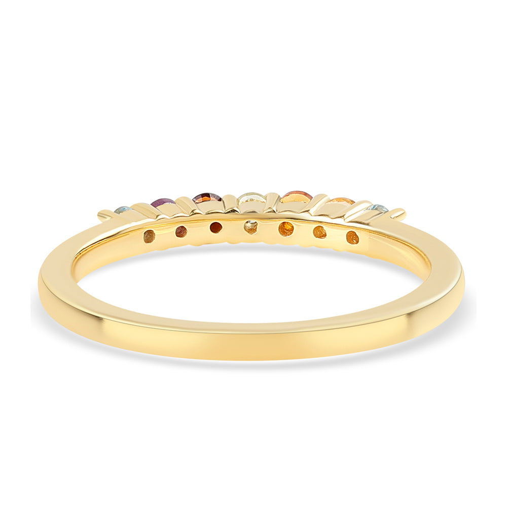 Anillo de Plata Bañada en Oro con Amatista de Africa y Citrino 2 