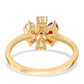 Anillo de Plata Bañada en Oro con Amatista Rosa de Francia y Granate rojo