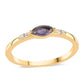 Anillo de Plata Bañada en Oro con Lolita y Topacio Blanco